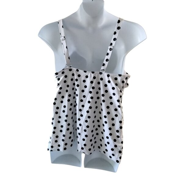 Polka Dot Tankini Swimsuit Set Ruffle Top High Waisted Shorts Size 20W - Picture 7 of 11
